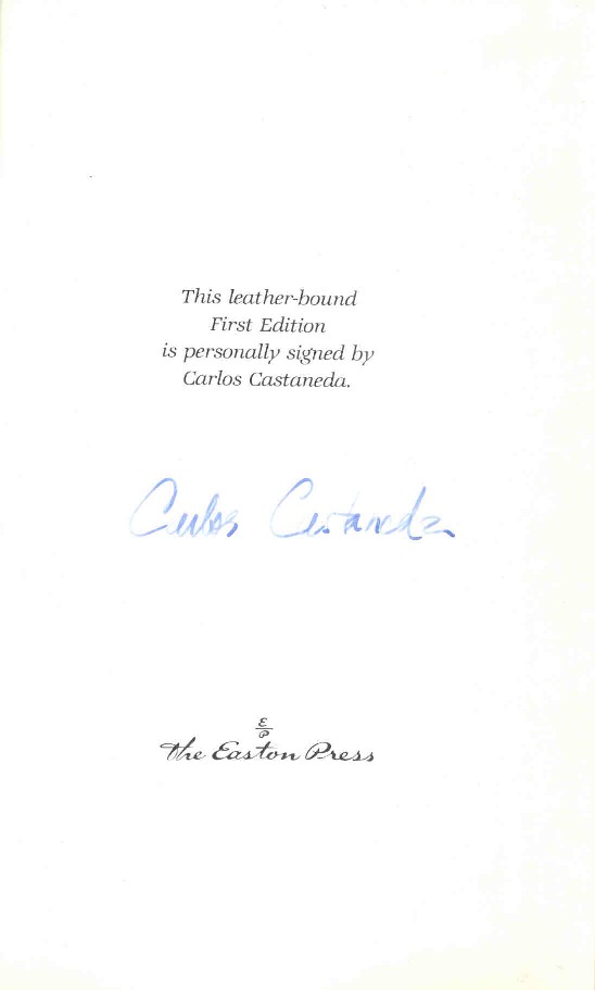 This leather-bound First Edition is personally signed by Carlos Castaneda - Первое Издание в кожаном переплете лично подписано Карлосом Кастанедой